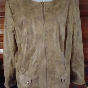Tan Faux Leather Jacket